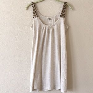 Fossil top with beaded shoulder straps